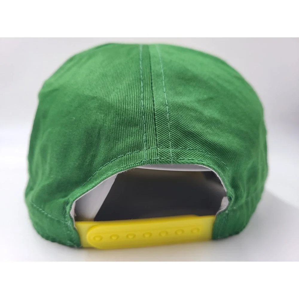 Vintage John Deere Snapback Hat Cap Cotton Farm Hunt Fish Men Women Green Yellow
